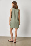 Sleeveless Pleat Pocket Dress Womens Dress Sage A2