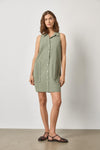 Sleeveless Pleat Pocket Dress Womens Dress Sage A3