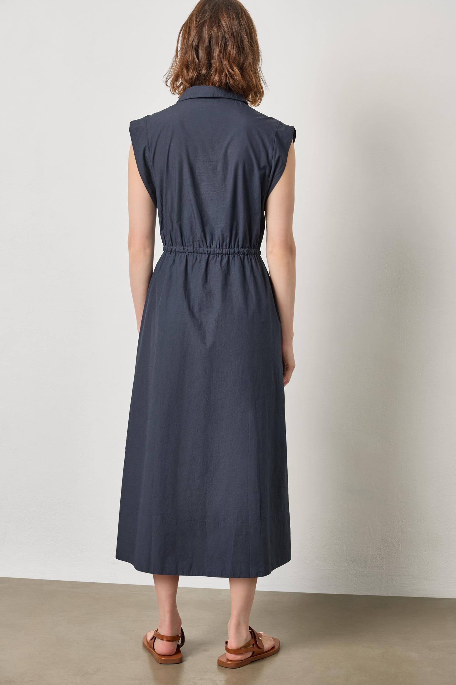 Gusset Sleeve Maxi Dress in color Navy Image A2