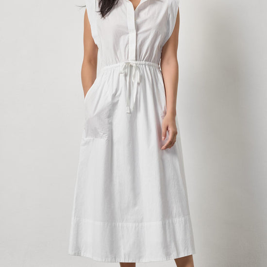 Gusset Sleeve Maxi Dress in color White Image A1