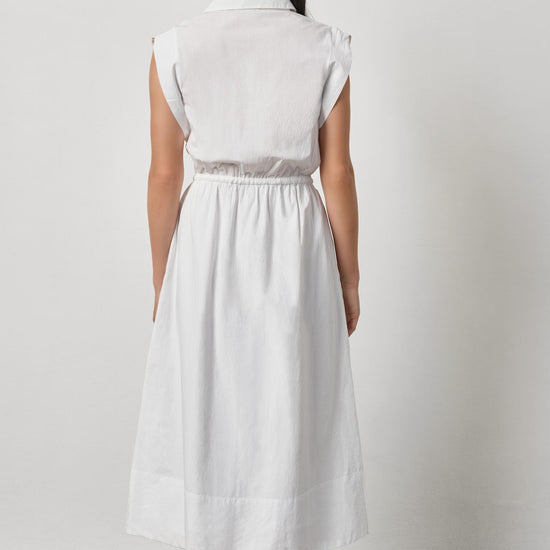 Gusset Sleeve Maxi Dress in color White Image A2