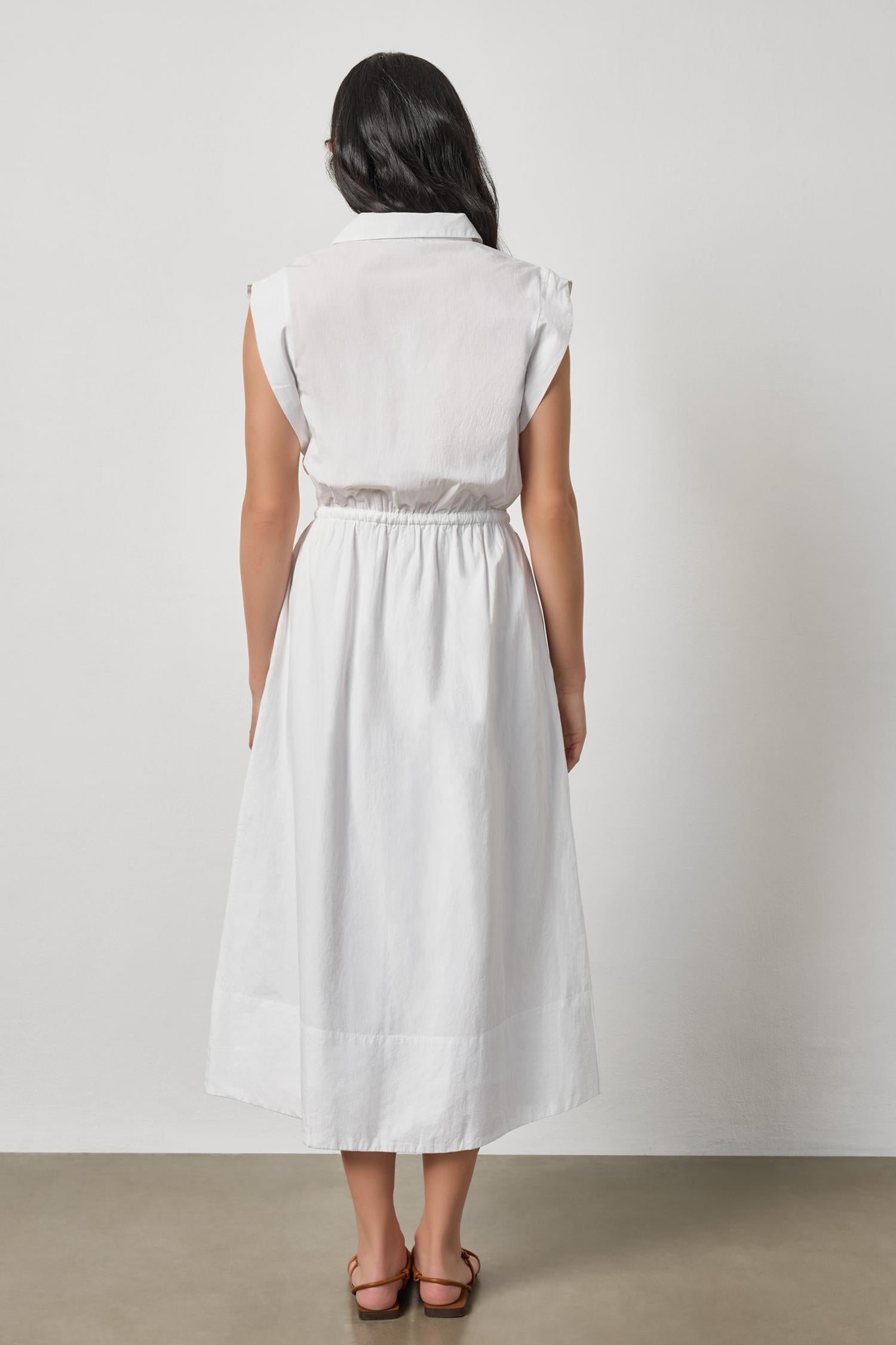 Gusset Sleeve Maxi Dress in color White Image A2