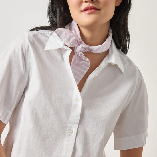 Folded Sleeve Button Down Womens Top White A3