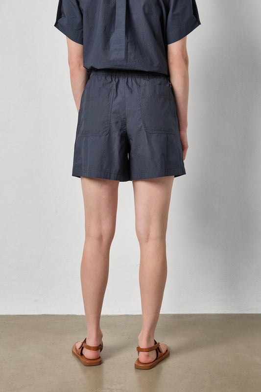 Pleat Waist Short Womens Short Navy A2