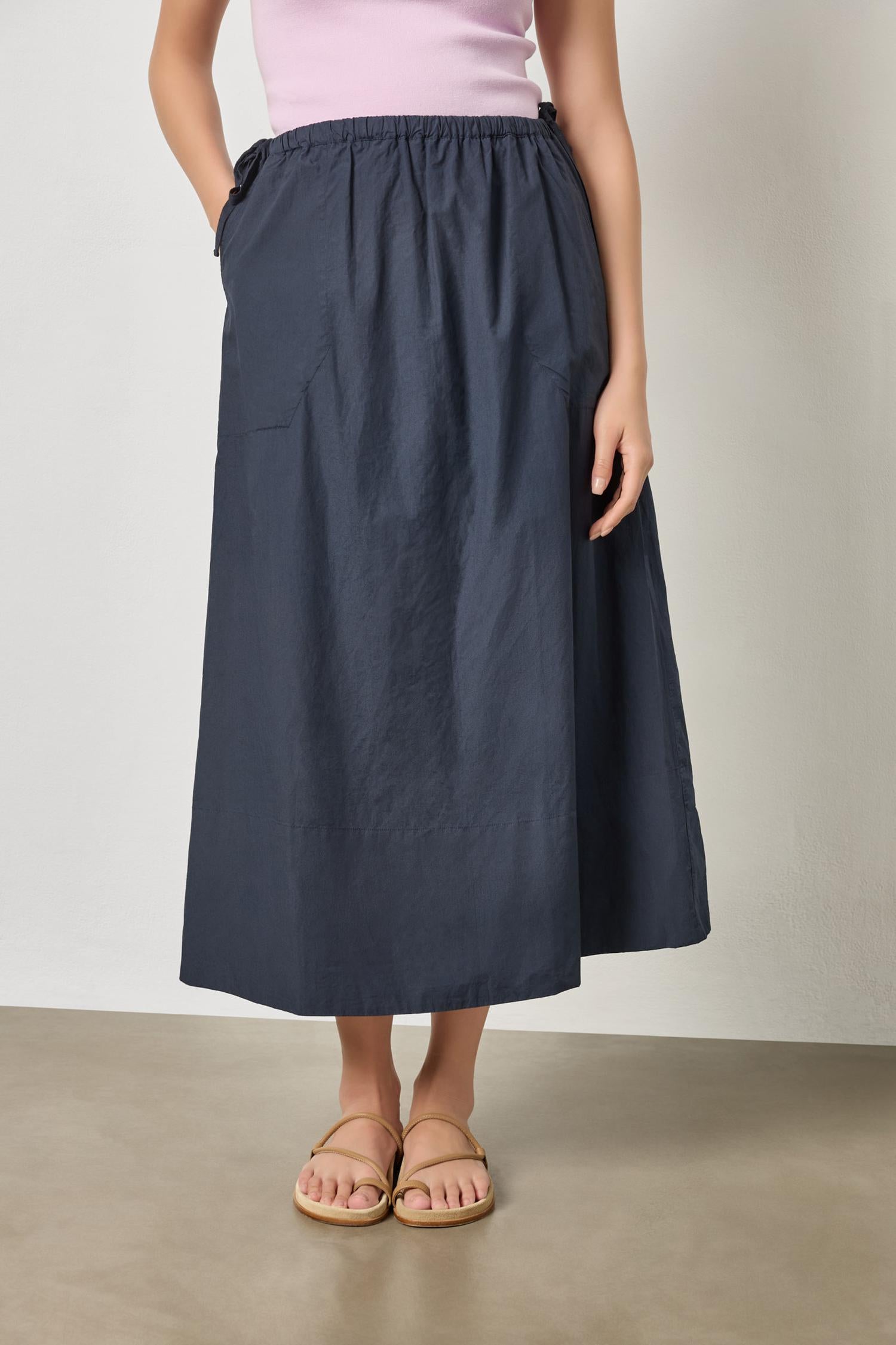 A-Line Maxi Skirt in color Navy Image A1