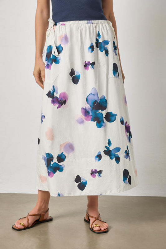 A-Line Maxi Skirt in color Orchid Print Image A1