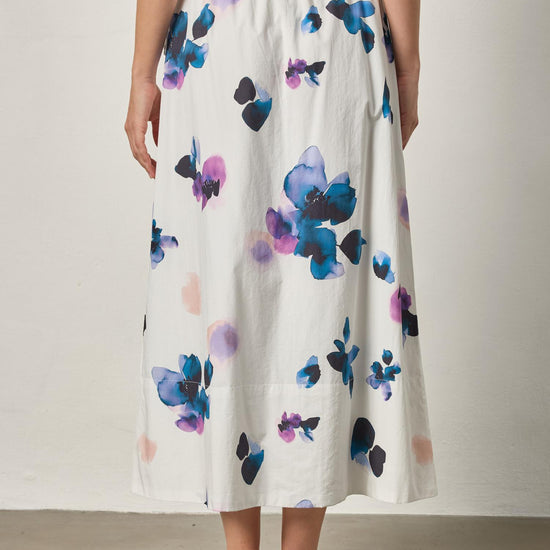 A-Line Maxi Skirt in color Orchid Print Image A2