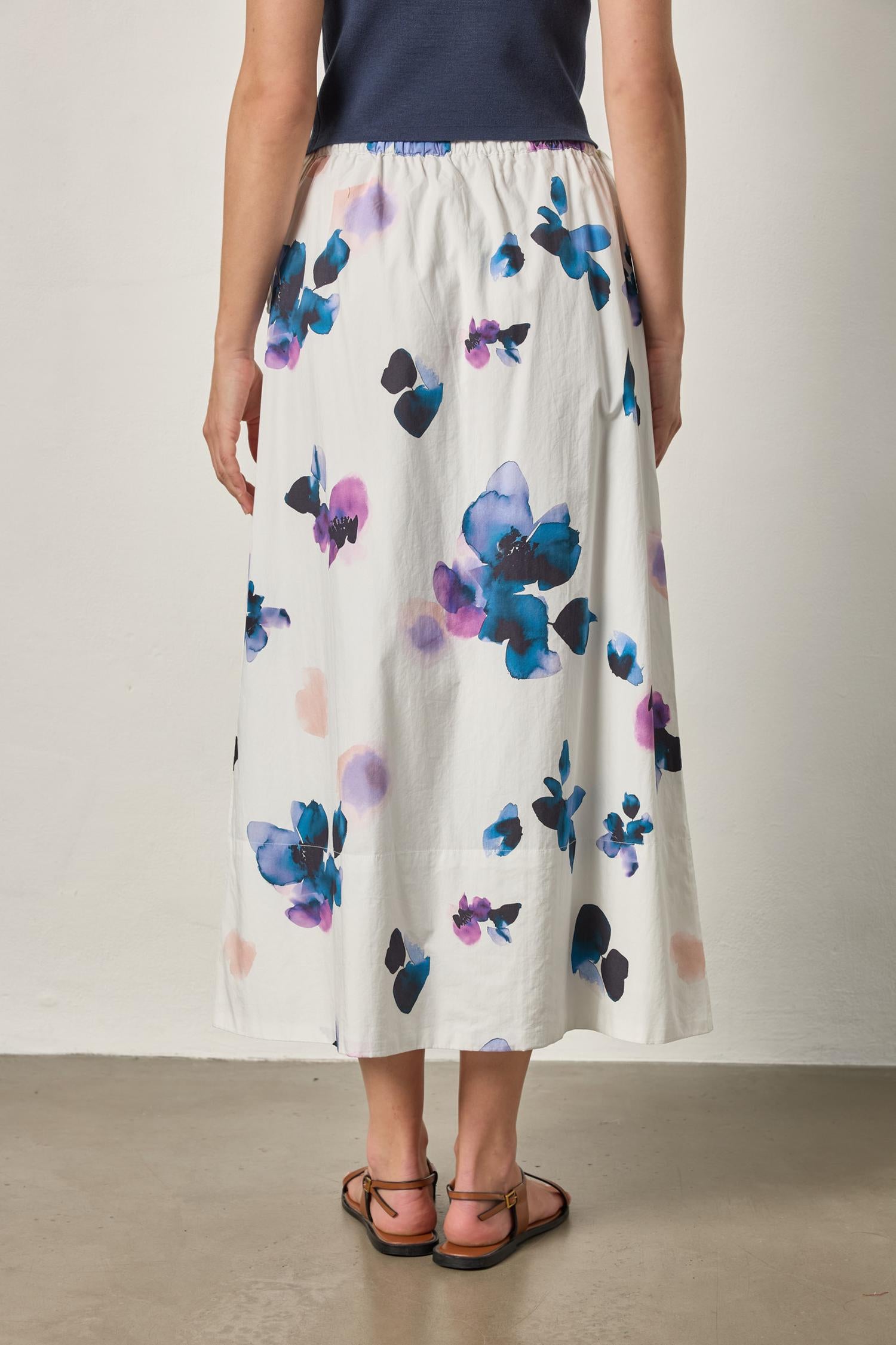 A-Line Maxi Skirt in color Orchid Print Image A2