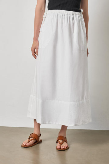 A-Line Maxi Skirt in color White Image A1