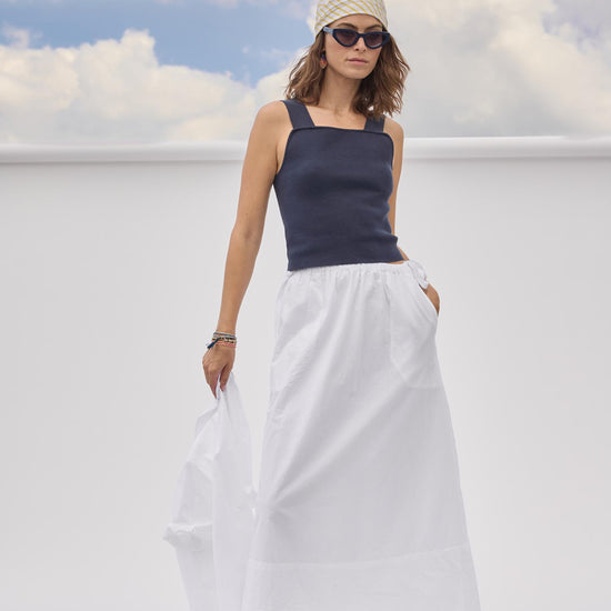 A-Line Maxi Skirt in color White Image C1