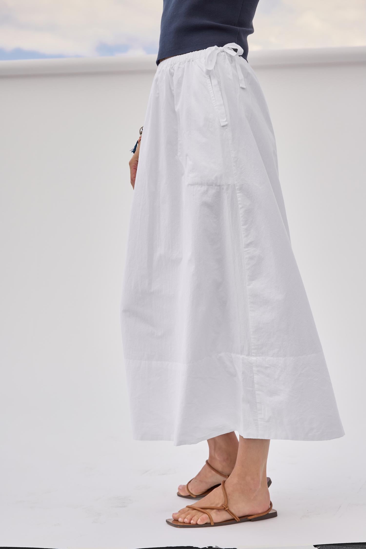 A-Line Maxi Skirt in color White Image C2