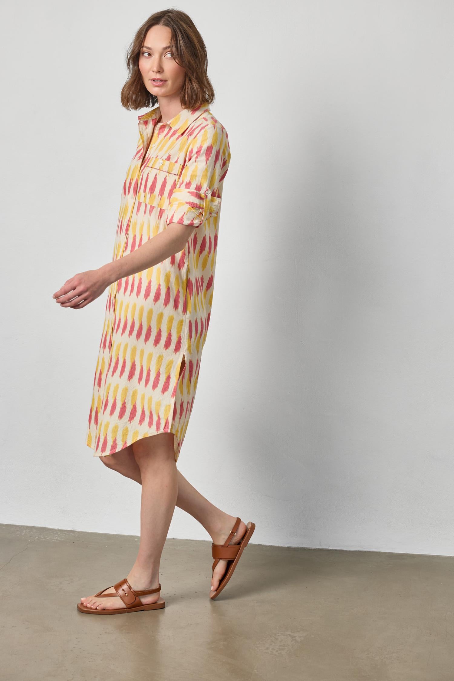 Ikat Shirt Dress Womens Dress Taffy Ikat A3