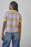 Short Sleeve Stripe Sweater Womens Sweater Lily/Husk Stripe A2