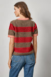 Short Sleeve Stripe Sweater Womens Sweater Ruby/Java Stripe A2