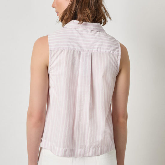 Striped Sleeveless Shirt in color Lavender Stripe Image A2