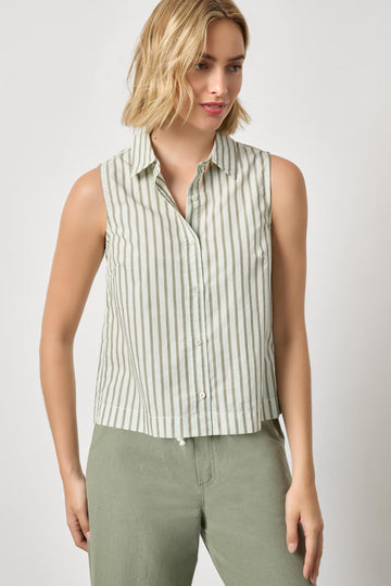 Striped Sleeveless Shirt Womens Top Pool Stripe A1
