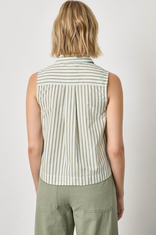 Striped Sleeveless Shirt in color Pool Stripe Image A2