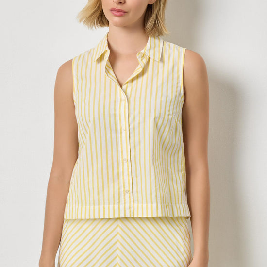 Striped Sleeveless Shirt in color Sunflower Stripe Image A1