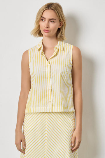 Striped Sleeveless Shirt in color Sunflower Stripe Image A1