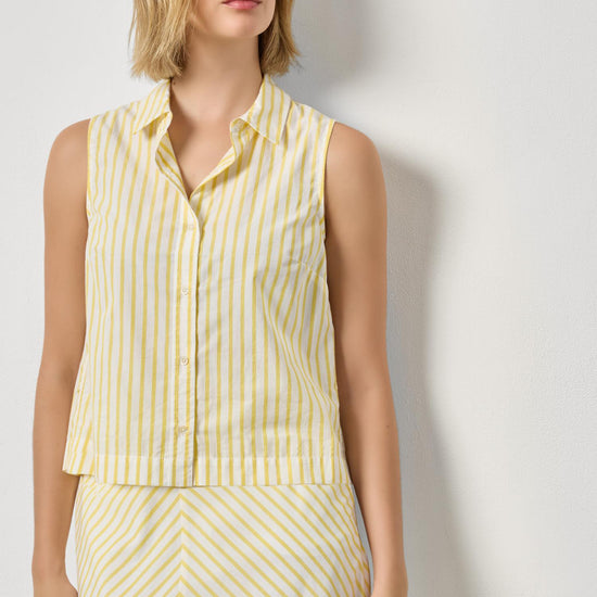 Striped Sleeveless Shirt in color Sunflower Stripe Image A3