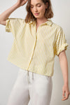 Striped Oversized Button Down Dolman Womens Top Sunflower Stripe A1