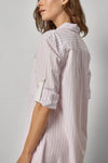 Striped Shirt Dress in color Lavender Stripe Image A4