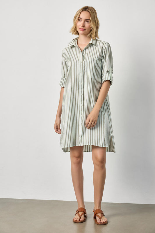 Striped Shirt Dress Womens Dress Pool Stripe A1