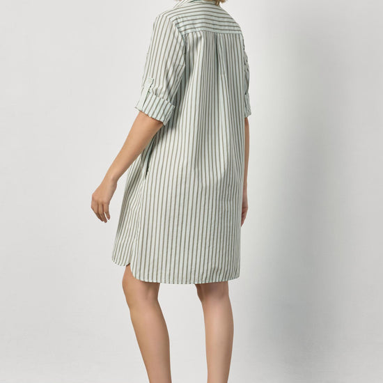 Striped Shirt Dress in color Pool Stripe Image A2