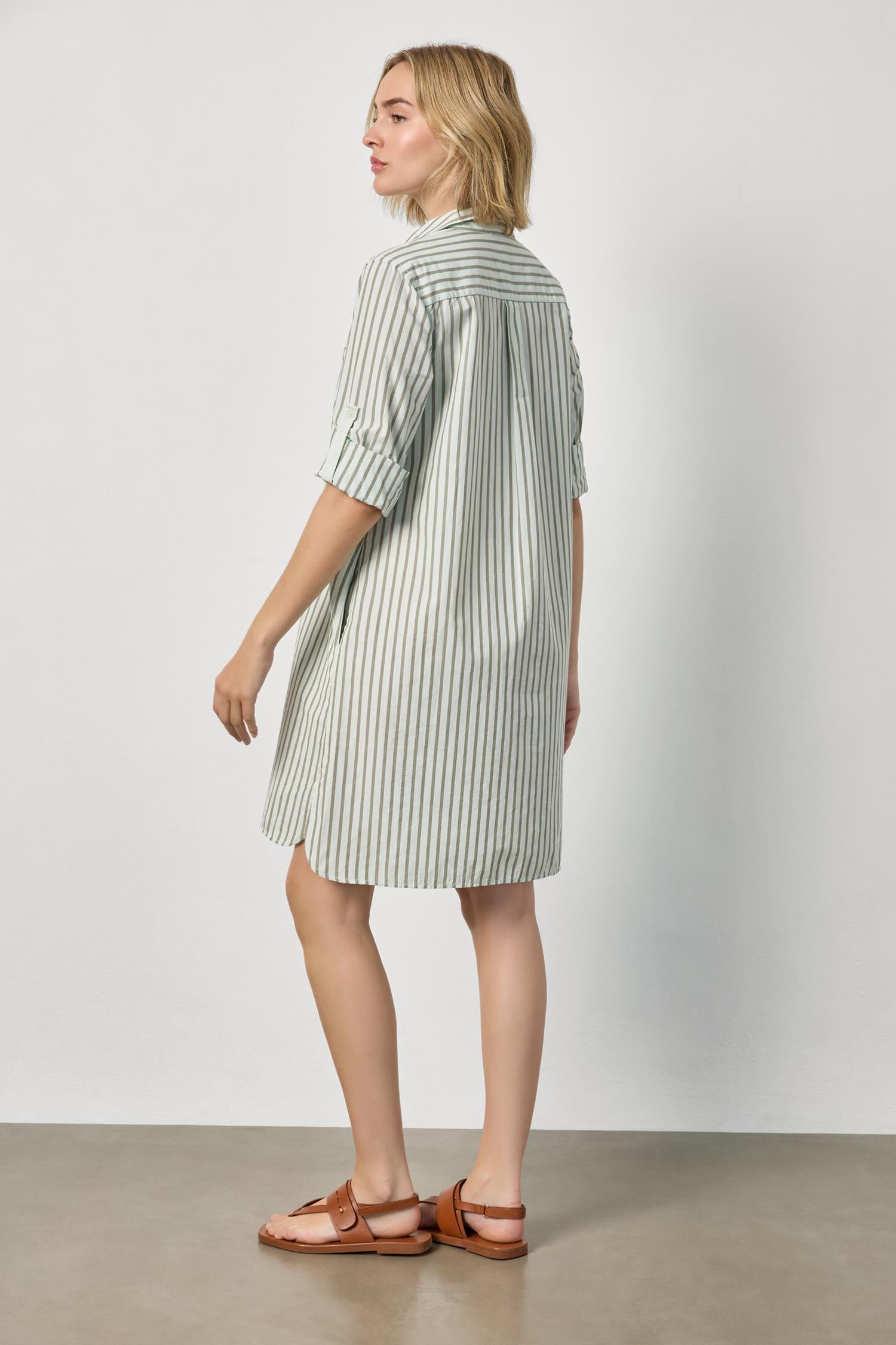 Striped Shirt Dress in color Pool Stripe Image A2