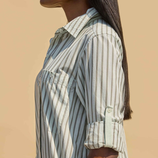 Striped Shirt Dress in color Pool Stripe Image C2