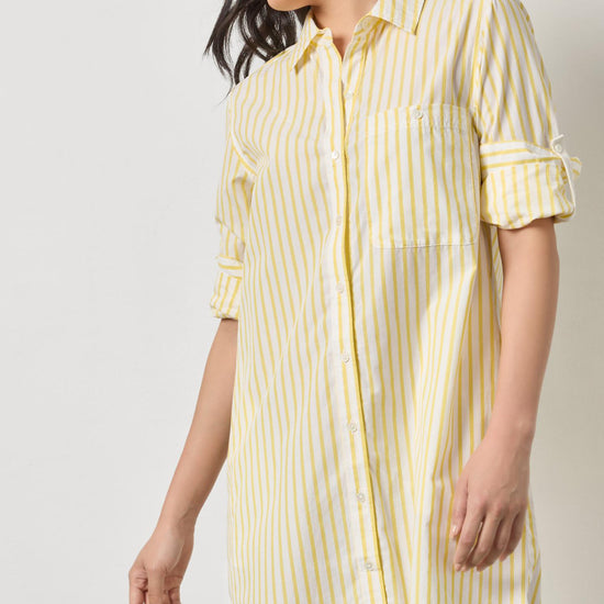 Striped Shirt Dress in color Sunflower Stripe Image A1