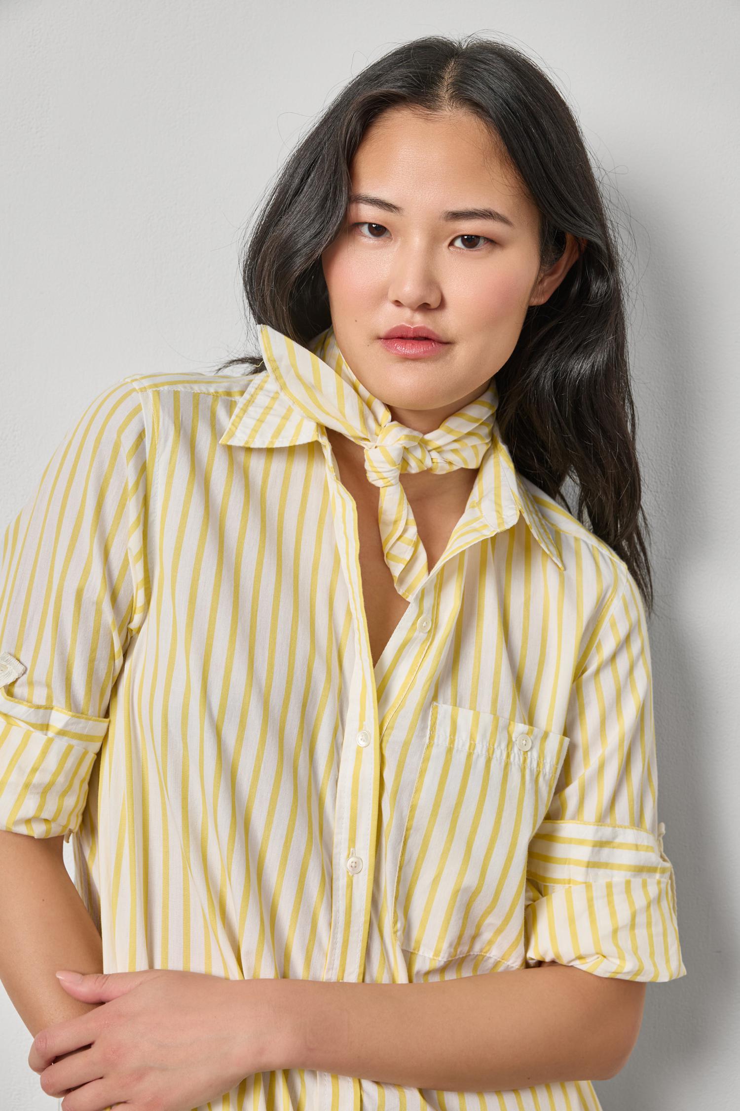 Striped Shirt Dress in color Sunflower Stripe Image A5