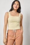 Striped Smocked Tank Womens Top Sunflower Stripe A1