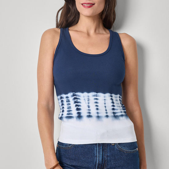 Bamboo Dye Tank Womens Top Navy Dye A1