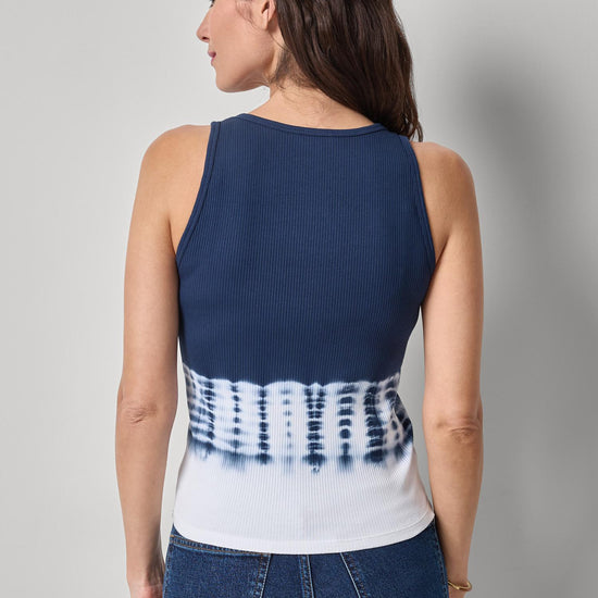 Bamboo Dye Tank Womens Top Navy Dye A2