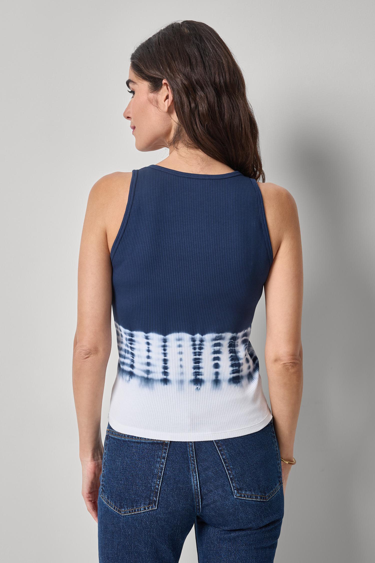 Bamboo Dye Tank Womens Top Navy Dye A2