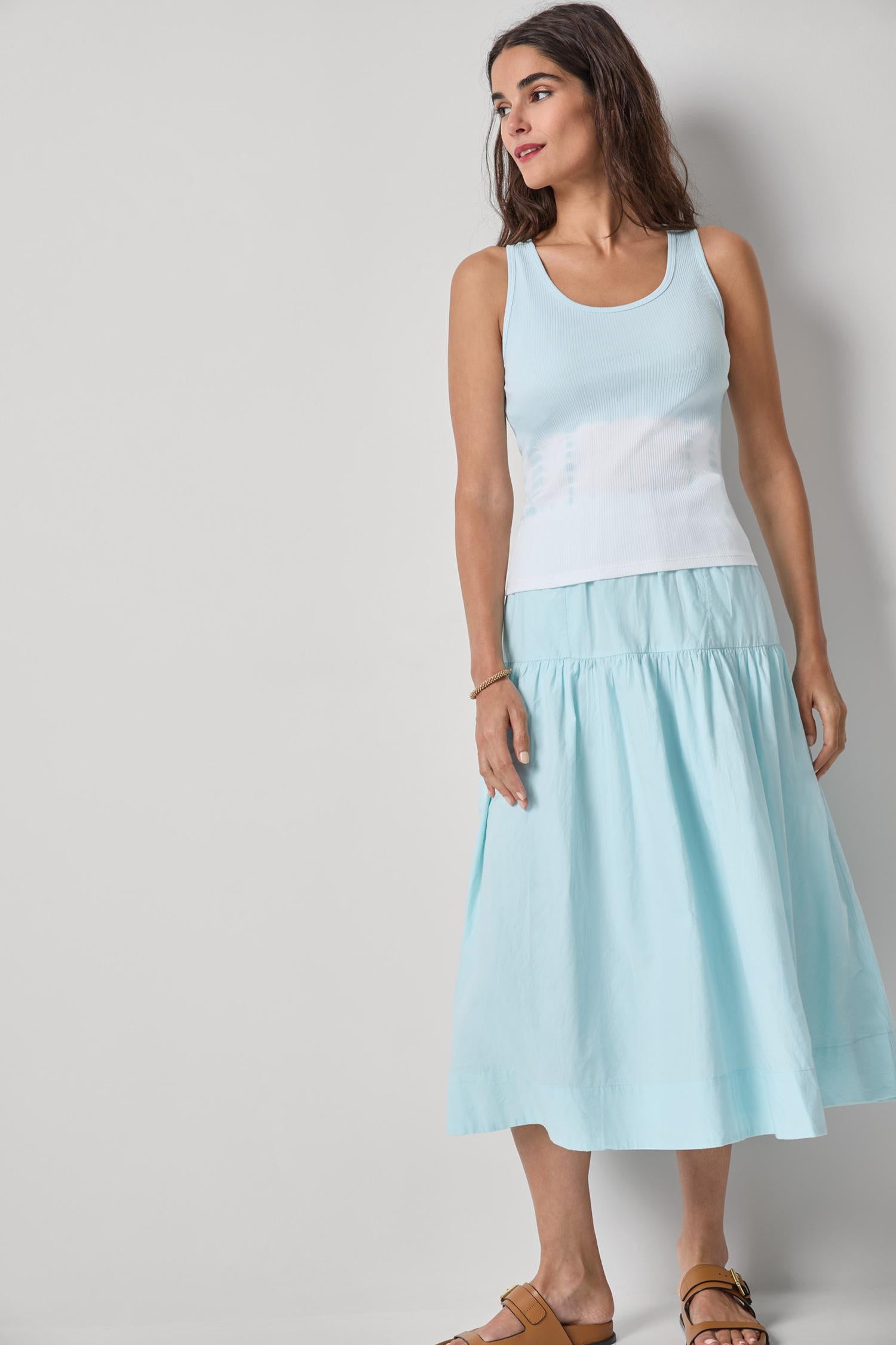 Bamboo Dye Tank Womens Top Seabreeze Dye A3