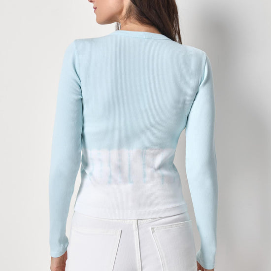 Bamboo Dye V-Neck Cardigan Womens Top Seabreeze Dye A2