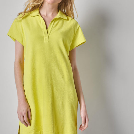 Textured Terry Tunic Dress Womens Dress Limeade A3