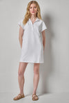 Textured Terry Tunic Dress Womens Dress White A1