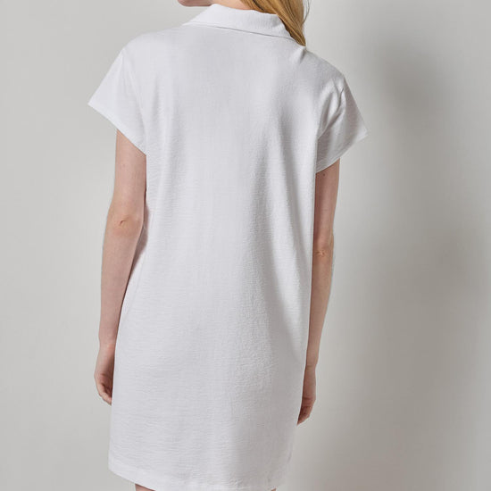 Textured Terry Tunic Dress Womens Dress White A2