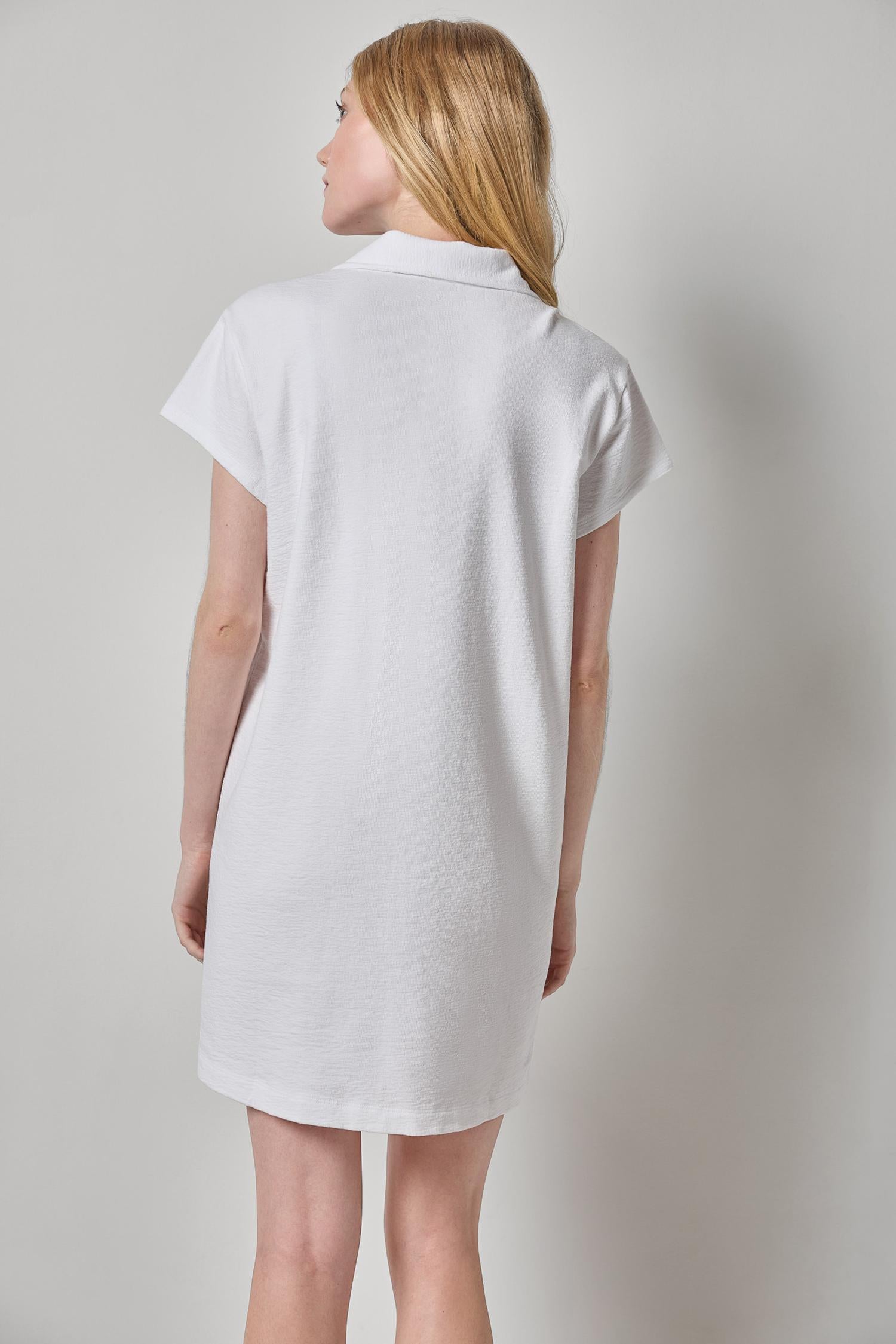 Textured Terry Tunic Dress Womens Dress White A2