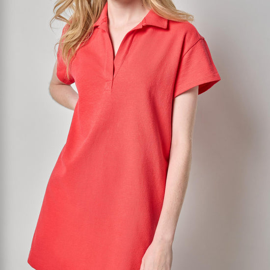 Textured Terry Tunic Dress Womens Dress Zinnia A1
