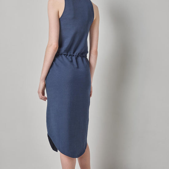 Textured Terry Shirttail Midi Dress Womens Dress Navy A2