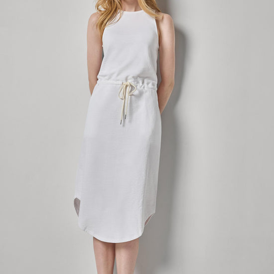 Textured Terry Shirttail Midi Dress Womens Dress White A1