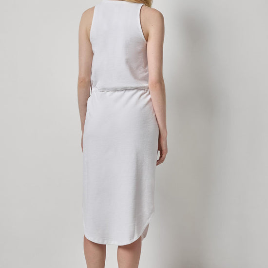 Textured Terry Shirttail Midi Dress Womens Dress White A2