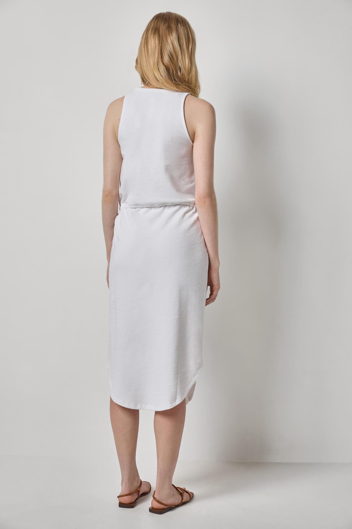 Textured Terry Shirttail Midi Dress Womens Dress White A2