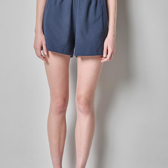 Textured Terry Front Seam Short Womens Short Navy A1