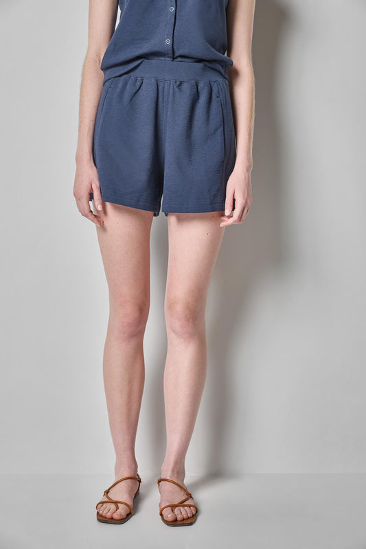 Textured Terry Front Seam Short Womens Short Navy A1