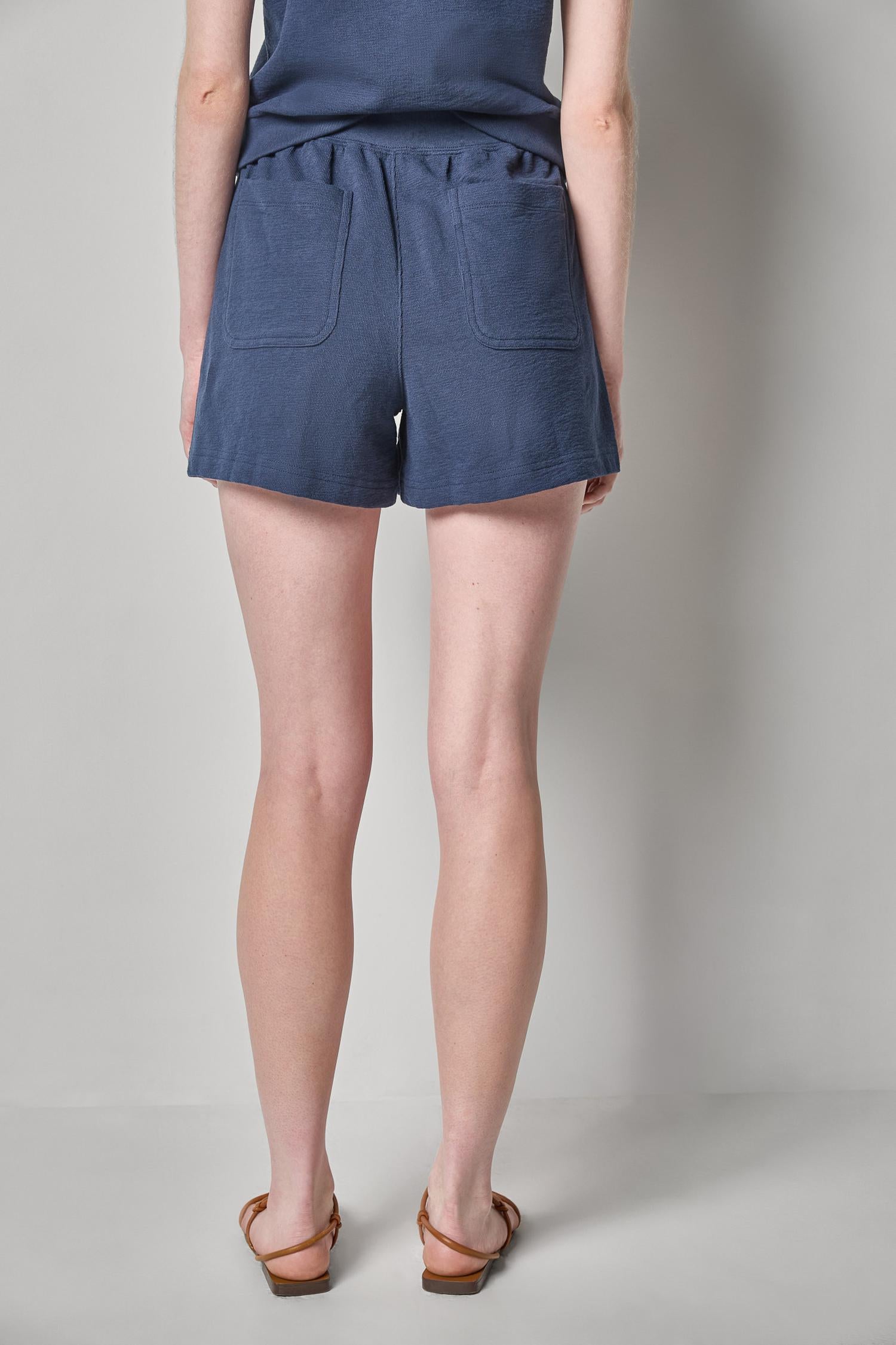 Textured Terry Front Seam Short Womens Short Navy A2